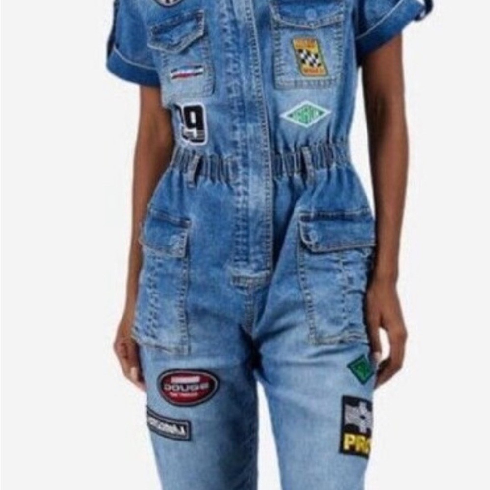 Denim Overalls Large Racing Coveralls Jean Jumpsuit Race Track Gear Pit Crew